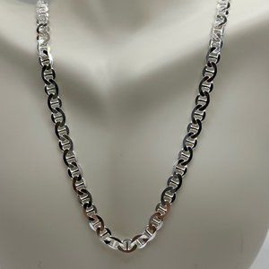 Mens Thick Gucci Mariner Chain - 24" HEAVY - 925 Italy - Silver/Gold Avail!
